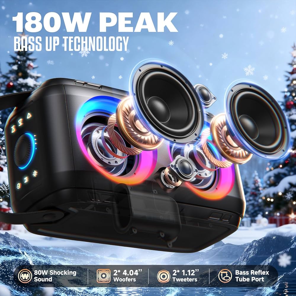 Amazon.co.jp: W-KING 80W Bluetoothスピーカーラウド 、スーパー重